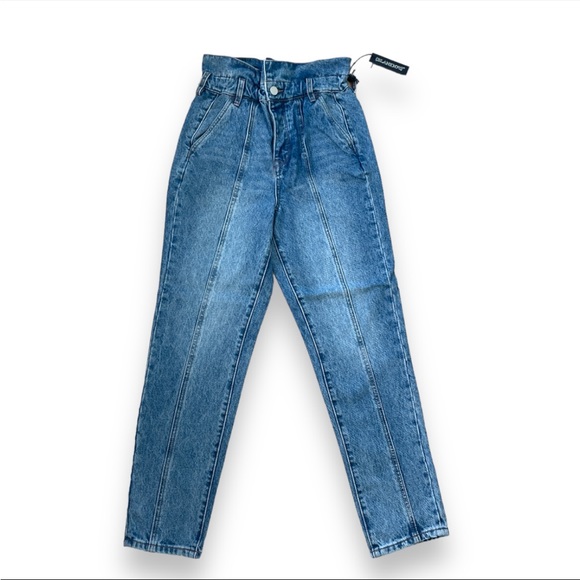 NWT Blank NYC Vintage Inspired Relaxed Paperbag Waist Jean In Size 24 - Picture 7 of 15